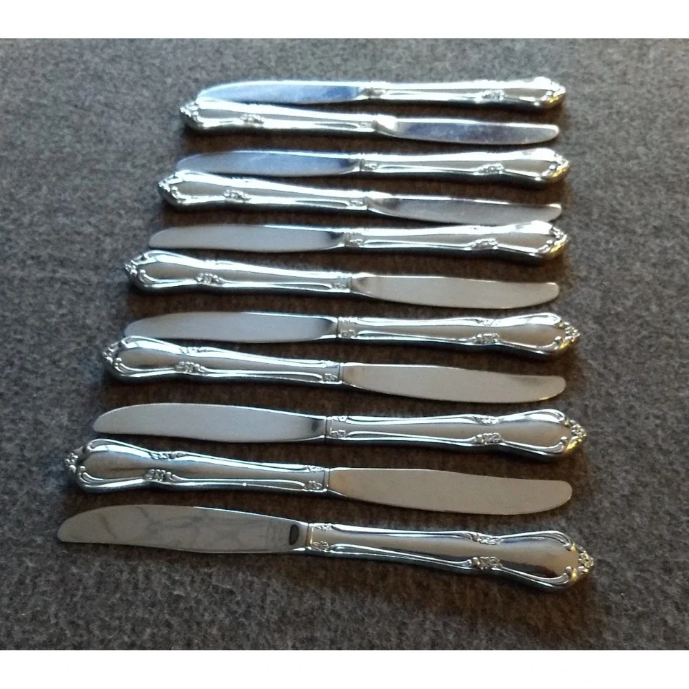 Oneida Chateau Dinner Knives Lot of 11 Oneidacraft Deluxe Stainless‎ Flatware